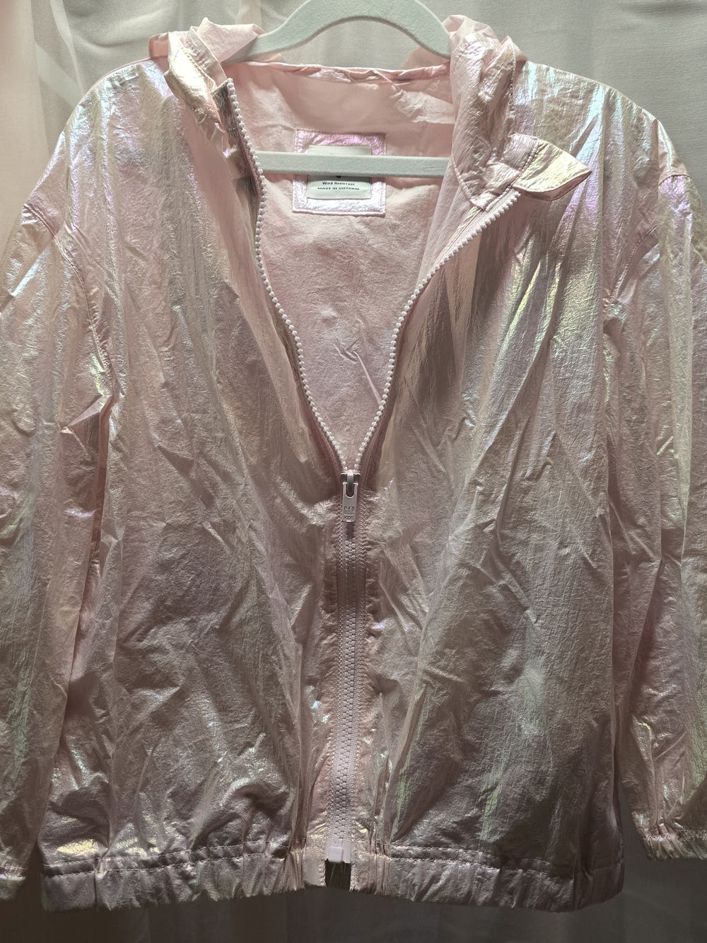 GAP Pink Iridescent Hooded Raincoat